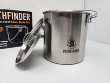 Pathfinder Stainless Steel Bush Pot and Lid Set (64 Ounce) New