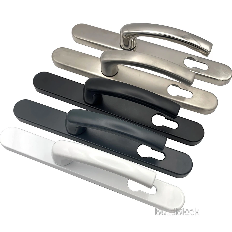 White uPVC Door Handles Pair 92PZ Sprung Lever 240mm Patio Replacement - Image 2 of 4