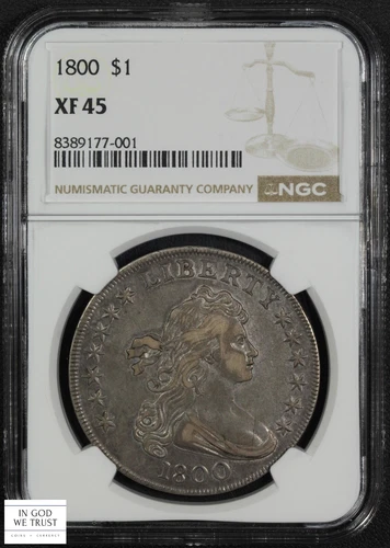 1800 Draped Bust Silver Dollar $1 NGC XF 45