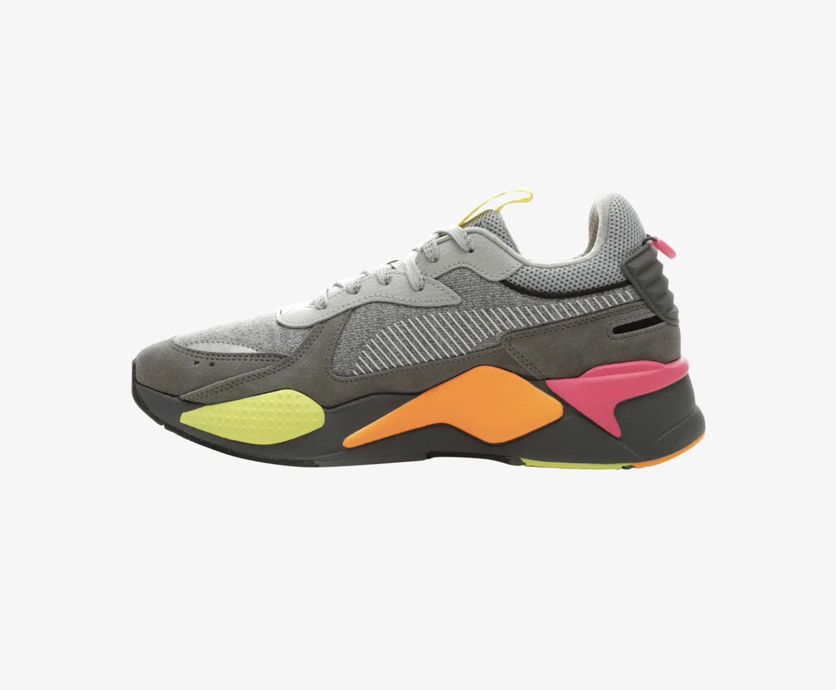 Puma RS X Highlighter High Rise Ultra Grey Fluorescent Pink RSX
