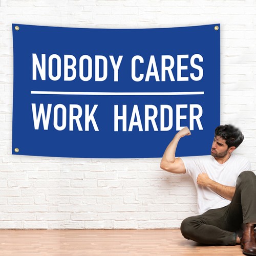 3x5 Ft Nobody Cares Work Harder Banner Flag Gym Room Office