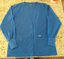 Women's Royal Blue Landau Scrub Jacket in Size Small Sku 7