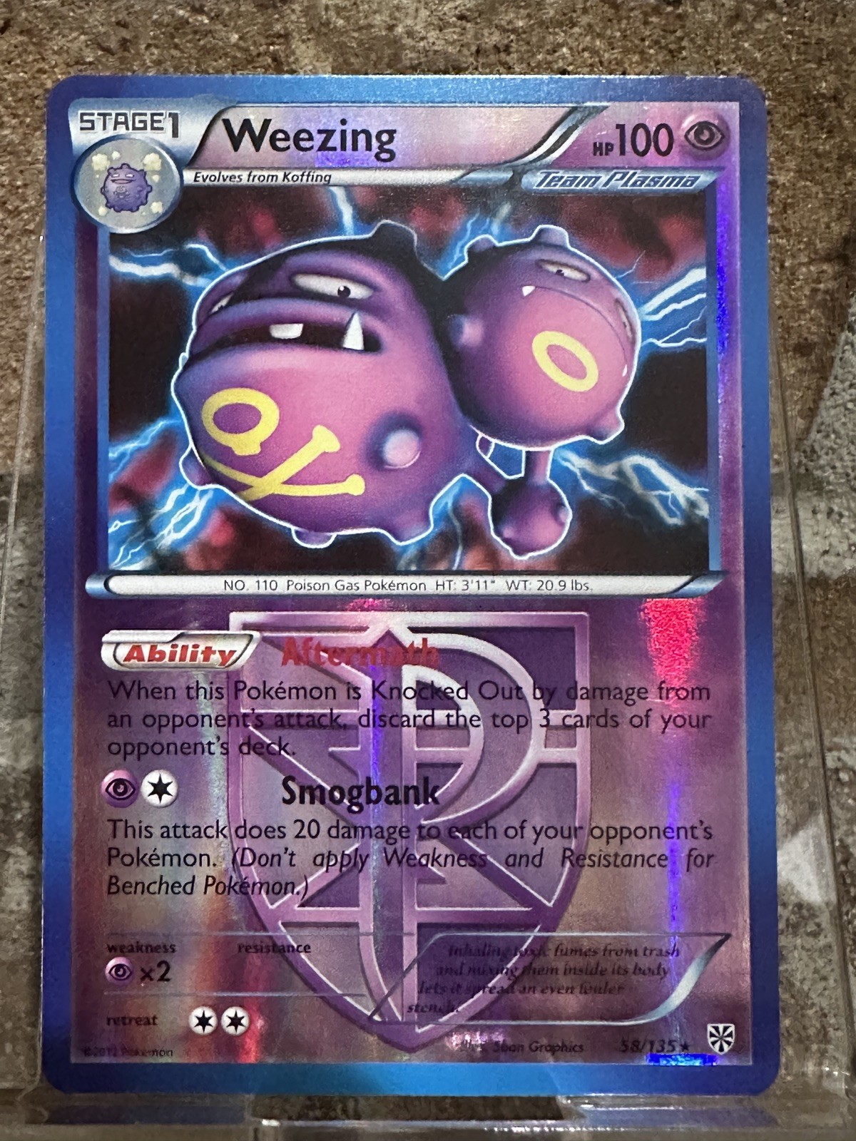 Pokemon TCG Weezing  58/135 BW Plasma Storm Reverse Holo Rare!