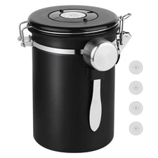 Coffee Canister Storage Container - 22OZ Stainless Steel Airtight Bean Grounds