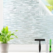 Frosted Glass Window Privacy Film Decorative, Bathroom Window Privacy
