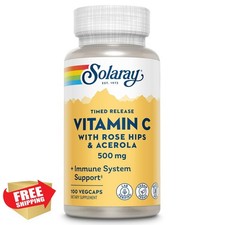 SOLARAY Vitamin C 500mg Timed Release Immune Support 100 VegCaps