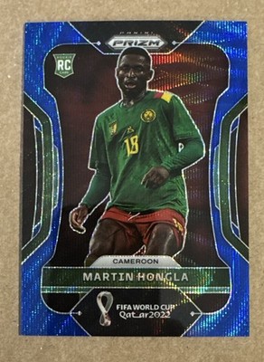 2022 Panini Prizm World Cup Qatar - Martin Hongla #42 Blue Wave Prizm /199 (RC)