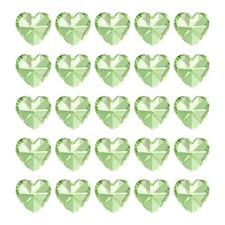 K9 Crystal Heart Beads 1 Holes Pendants, 30 Pack 14mm, Light Green
