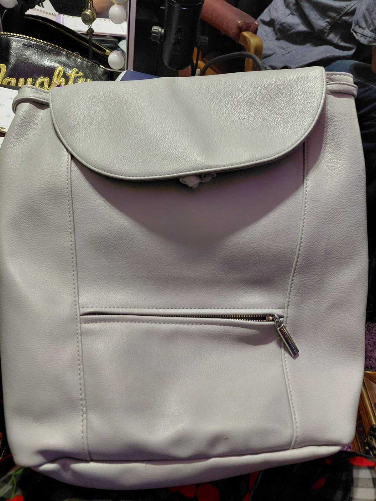 Rodan + Fields Light Gray Backpack Silver Hardwar… - image 1