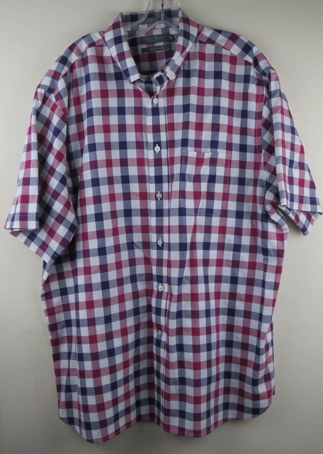 Daniel Cremieux Signature Collection Men's XL Non-Iron Red Blue Plaid Shirt