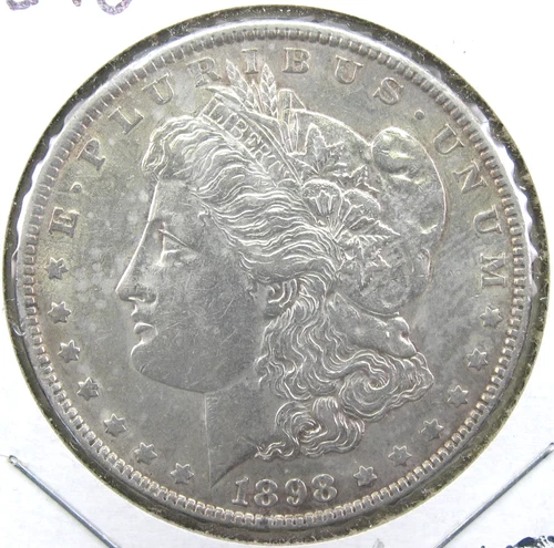 US Mint 1898 Nice Tone AU Morgan 90% Silver Dollar $1 Coin NICE!!!