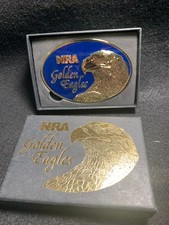 1980's Vintage NRA Golden Eagles Belt Buckle with Original Box