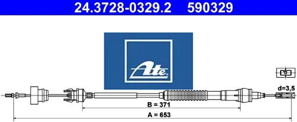 ATE 24.3728-0329.2 Seilzug FüR KupplungsbetäTigung Kupplungszug Seilzug-image