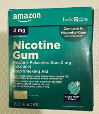⭐️Amazon Basic Care 2mg Nicotine Gum Polacrilex Arctic Mint 310pc 2/26