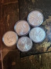 5 American Silver Eagles 1 oz Silver Each Uncirclated BU Condition 2016