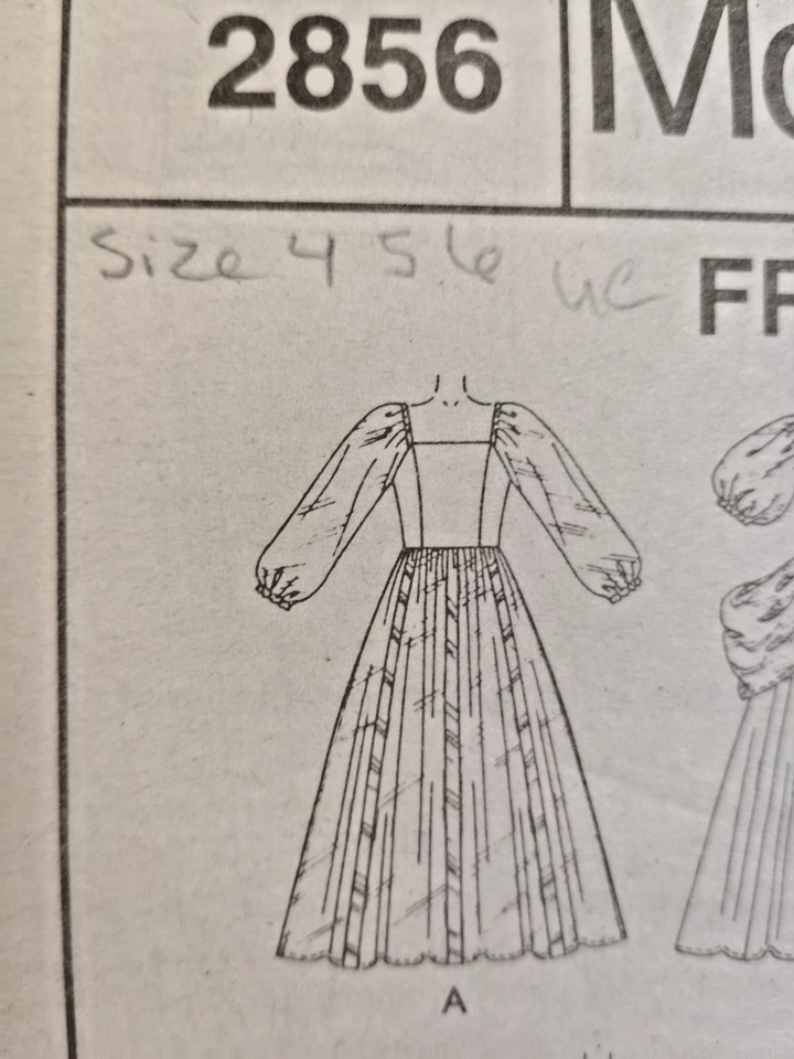 McCall's 2856 Dress Disney Princess Costume Sewing Pattern Girls 4 5 6 UC Gown - Image 2 of 4