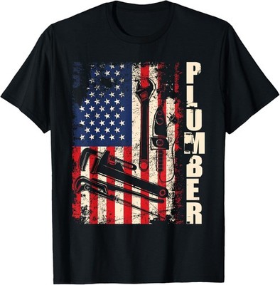 Patriotic Plumber US Flag Plumbing Handyman Pipe Fitter Gift Unisex T-Shirt
