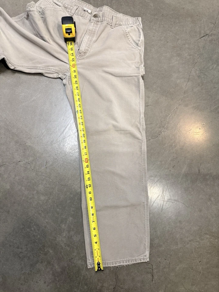 Pantalones de mezclilla Carhartt color caqui claro para hombre vintage 36x31 Foto 4 de 4