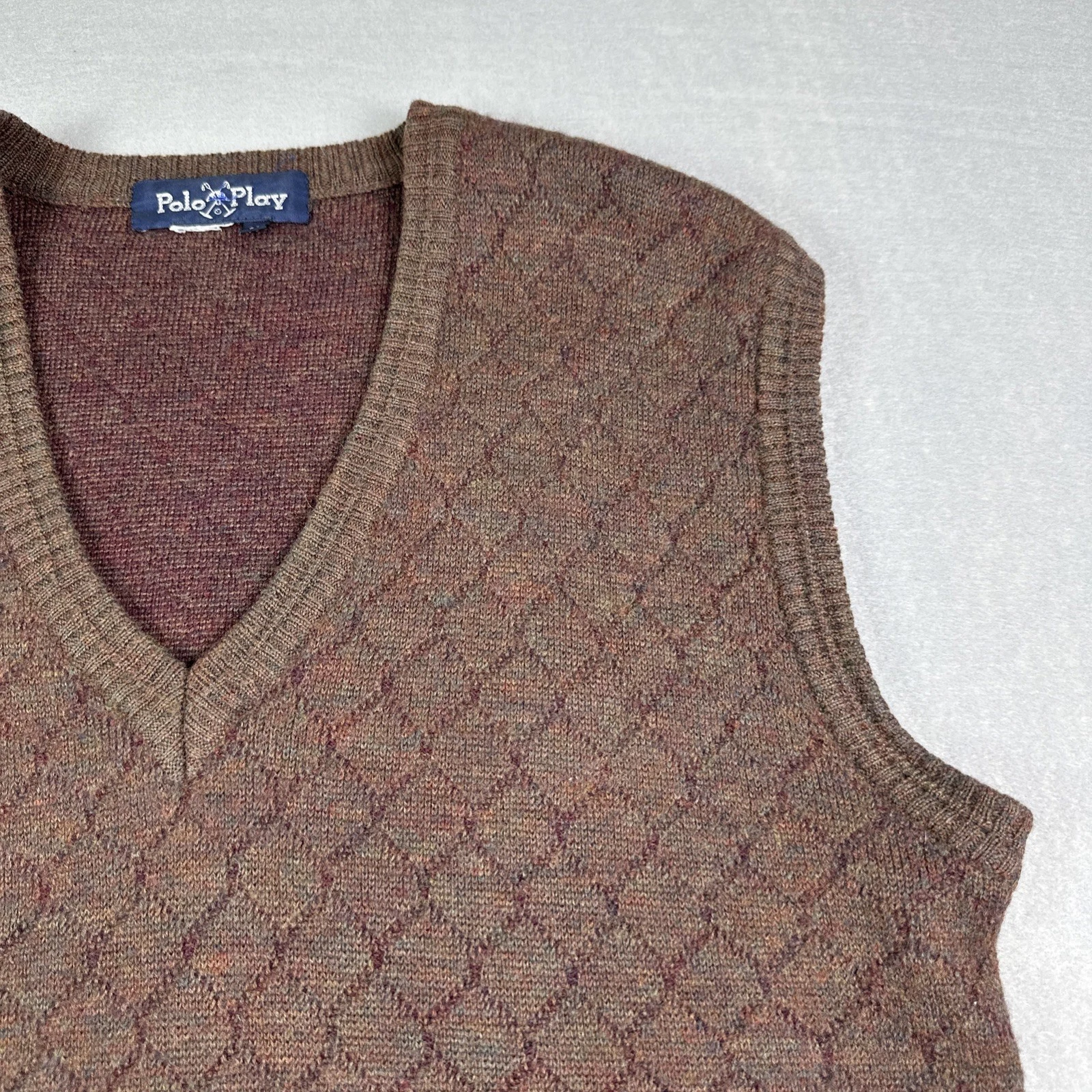Polo Play By Ralph Lauren Wool Sweater Vest Multicolor Mens Medium image 2