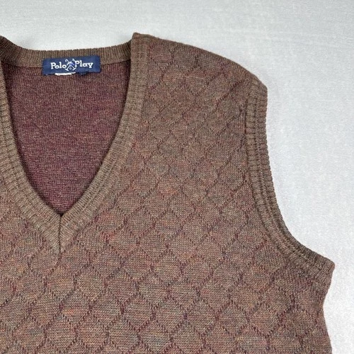 Polo Play By Ralph Lauren Wool Sweater Vest Multicolor Mens Medium image 2