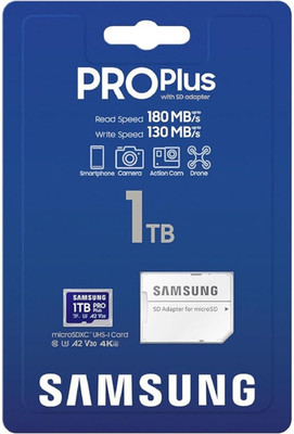 SAMSUNG PRO Plus 1TB MicroSDXC Micro SD Class 10 U3 V30 A2 180MB/s Memory Card