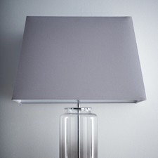 Grey Modern Rectangle Linen Light Shade Table or Floor lamps 13 15 17 21 inch
