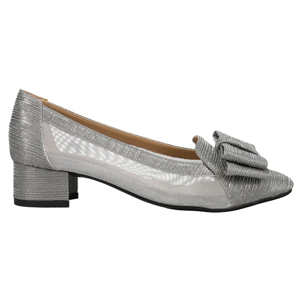 VANELi Alona Metallic Round Toe Evening Pumps Womens Silver Dress Casual 307815
