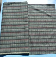 4234 1 yd antique 1950's J Stevens Co. printed olive green plaid cotton yardage