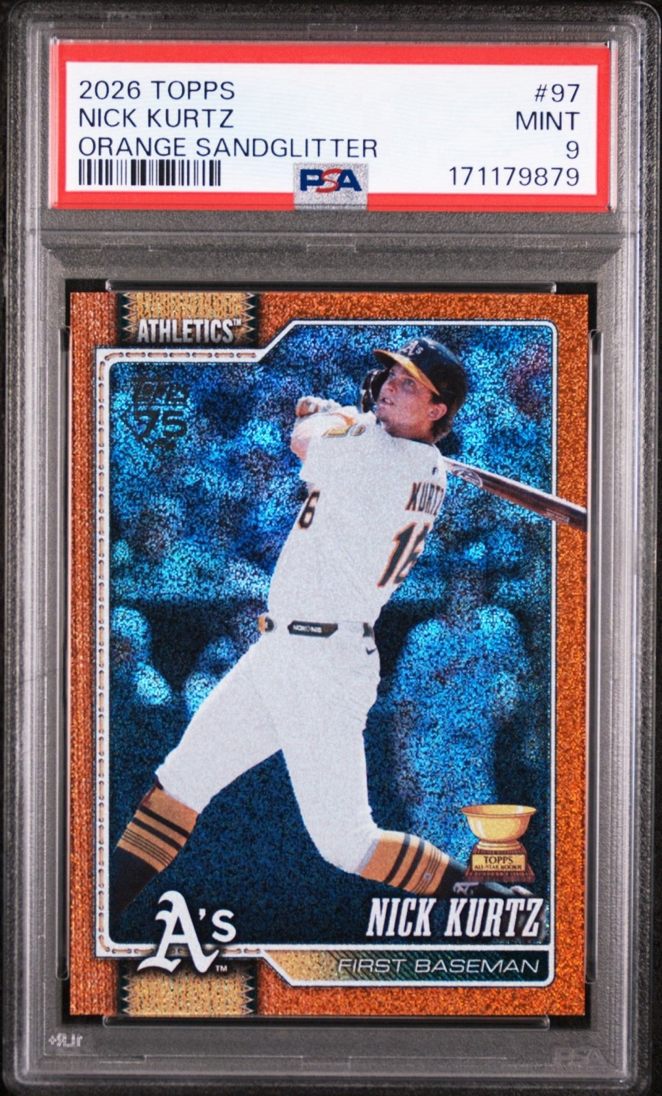 2026 Topps Series 1 - Nick Kurtz #97 Orange Sandglitter /25 - PSA 9
