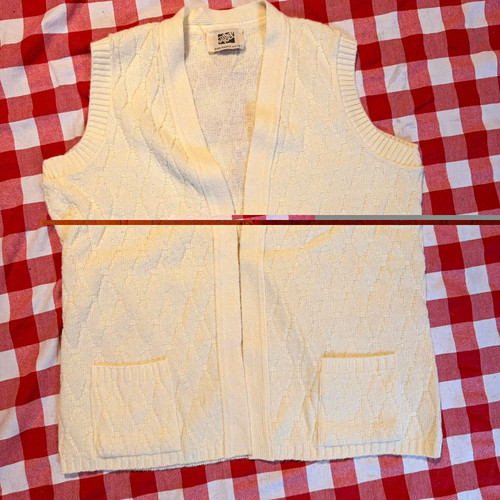 Sears Roebuck, True vintage 70s 80s 90s Sears Roebuck Women's Ivory Knit Sweater Vest