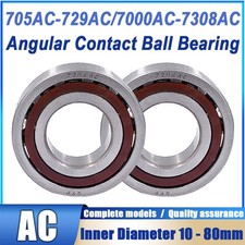 7000AC - 7308AC Single Row Angular Contact Ball Bearing Inner Diameter 10 - 80mm