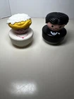 Vintage Fisher Price Bride and Groom Chunky Little People 2 inch Wedding Couple