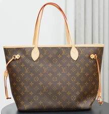 Louis Vuitton Monogram Neverfull MM tote Shoulderbag Brown Women Classic