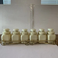 Vintage Westmoreland Milk Glass Spice Jars And Rack - Signed- Rare, HTF