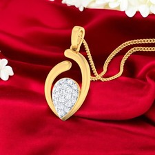 Pave 1/2 TCW F/VS1 Round Brilliant Cut Natural Diamonds Necklace 14K Yellow Gold