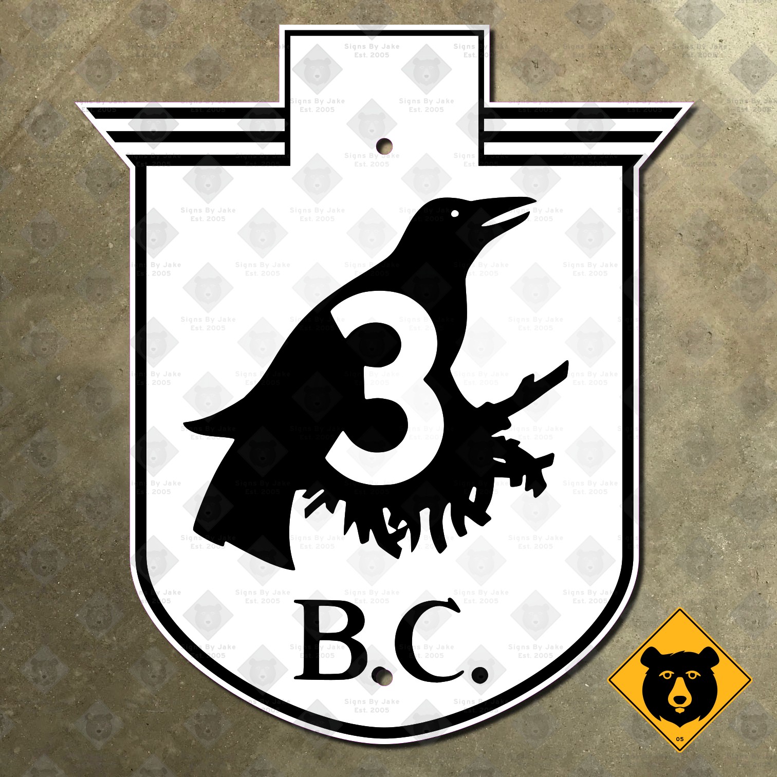 British Columbia Highway 3 señalización de ruta señal de tráfico Canadá Crowsnest Trail 14x16