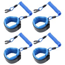 4PCS Boat Safety Key Lanyards Outboard Jet Ski Kill Switch Stop Cord Blue