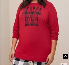 Torrid Red Dream Fleece Long Sleeve Sleep Tunic Size 0