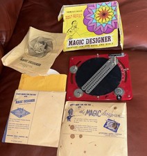 Vintage Magic Designer Spirograph Drawing Toy Metal Art Set 100 Paper Blanks
