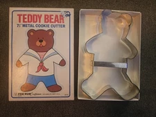 Fox Run Craftsman Teddy Bear 7 1/2" Metal Cookie Cutter In Box 1985 #3613 RARE🧸