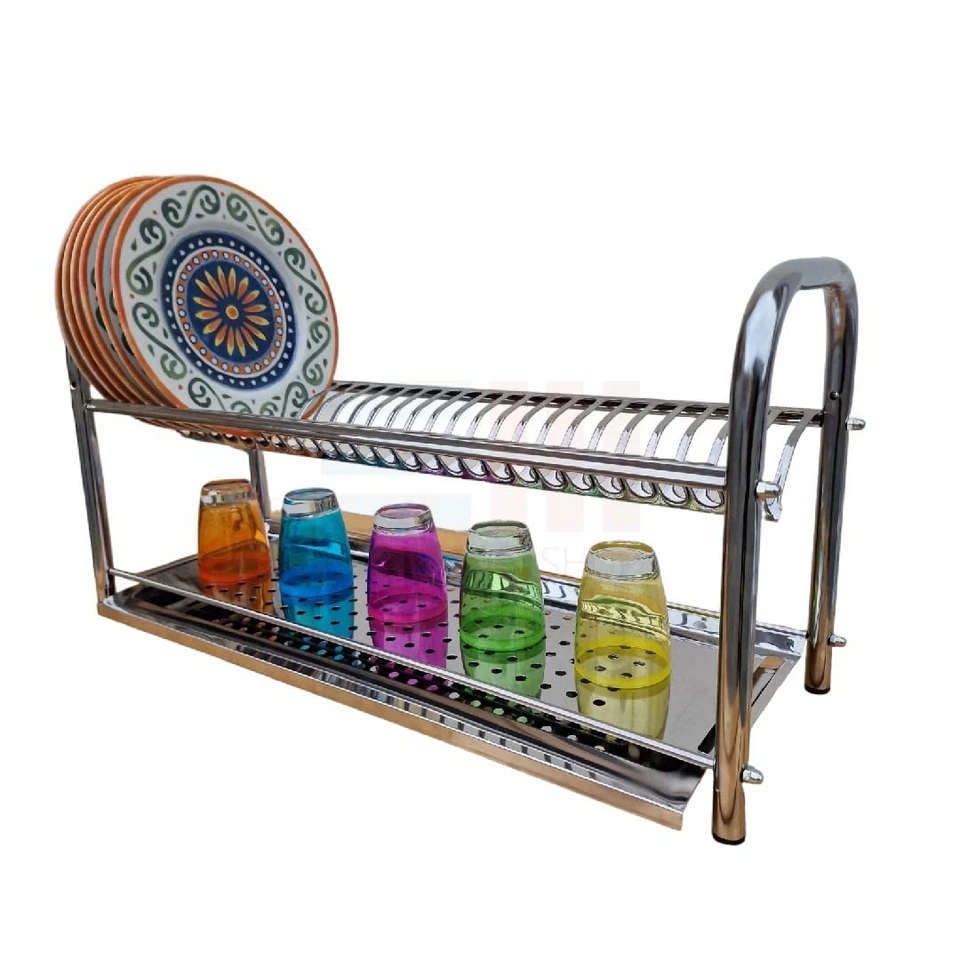 SCOLAPIATTI DA BASE PARETE O APPOGGIO IN ACCIAIO INOX 40 50 60 70 80 cm CON - Immagine 3 di 4