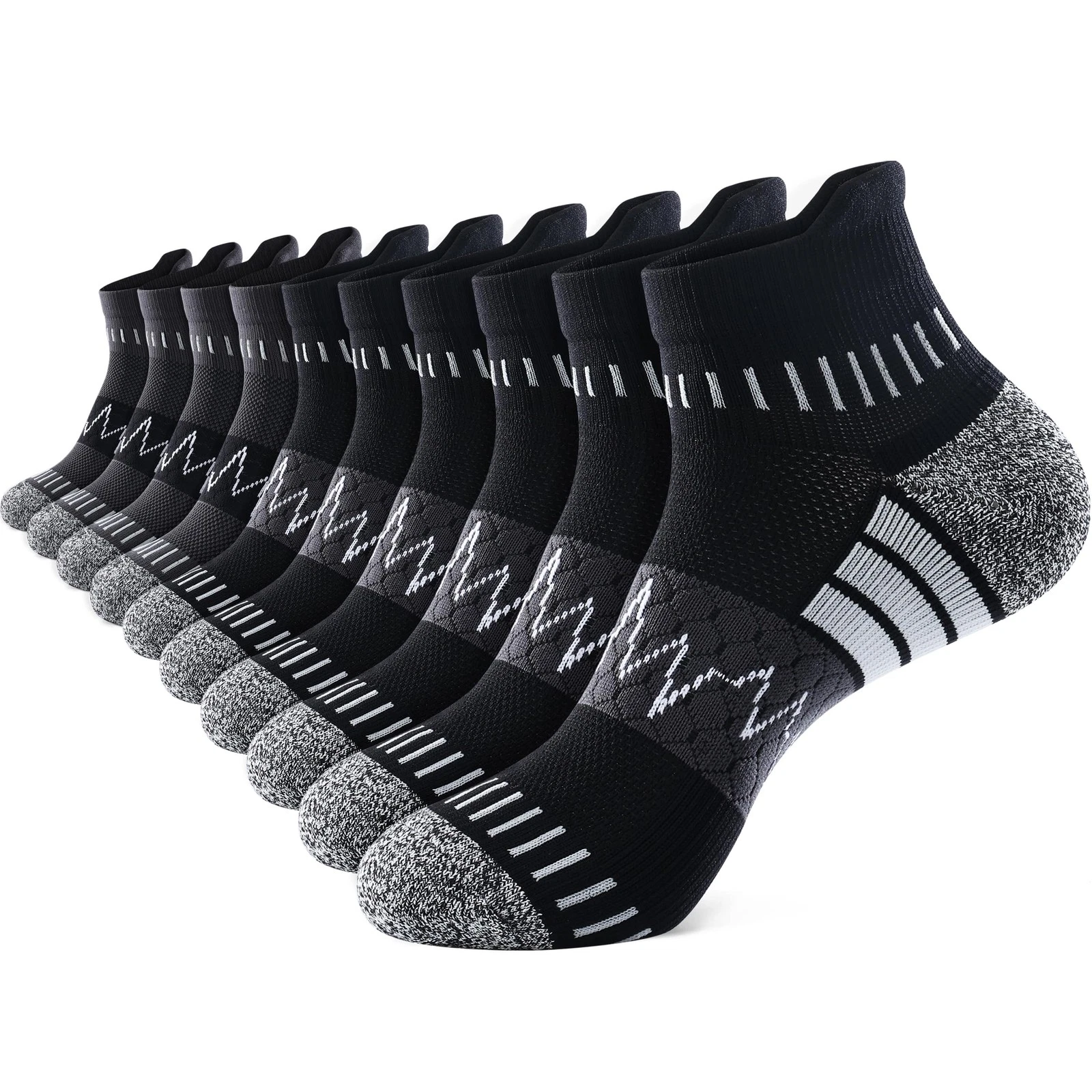 Ankle Compression Socks for Men Women Athletic Running Socks with Arch Suppor...