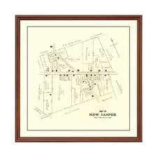 Old Map of New Jasper, OH 1896 - Vintage New Jasper Ohio Art