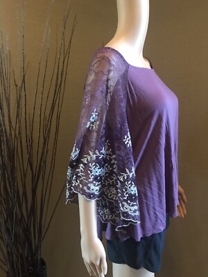 AKEMI + KIN ANTHROPOLOGIE Purple Knit Shirt Top Size S Small