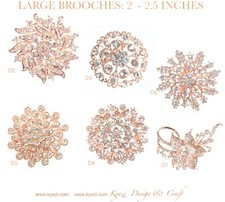 Rose Gold High Quality Crystal Rhinestone Embellishment Brooch Pin DIY Bouquet