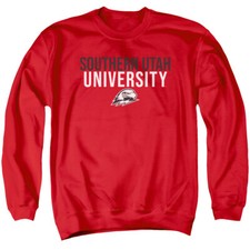 Southern Utah University Adult Crewneck Sweatshirt Stacked, Red, S-3XL