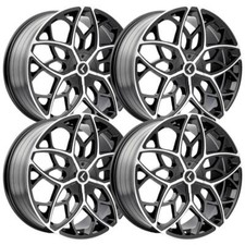 (Set-4) Kraze Ricochet 22x8.5 5x112/5x114.3 38mm Black Machined Wheels 22 Inch