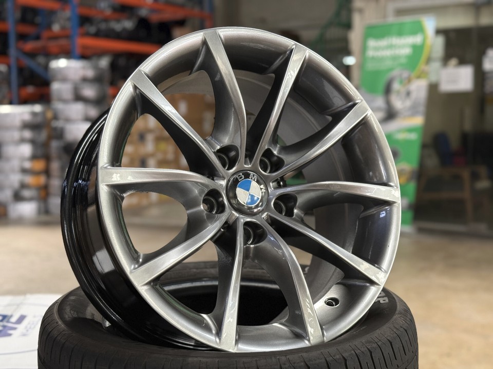 Genuine Used 17x8 BMW E60 5x120 (4 Wheel) GREY fit E38 E32 E34 E28 E24 ...