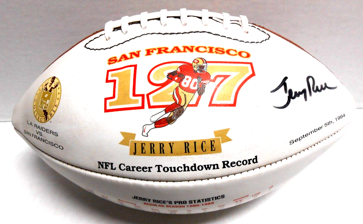 Jerry Rice SF 49ers HOF Auto Signed Autographed 127 Touchdown
