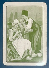 EW379 Swap Playing Cards 1 OLD ENGLISH WIDE DUTCH LADY & GENT CLOGS